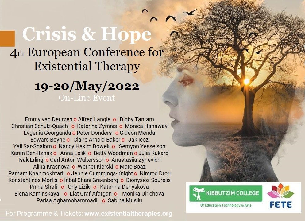 Gideon_Menda's tweet photo. 4 weeks to go! The 4th European Conference for Existential Therapy  Thursday-Friday 19-20/May/2022  . Tickets,  programme and details: https://t.co/M1NfQPVvcv . Great lineup of speakers. Online event https://t.co/wbO963wkmK