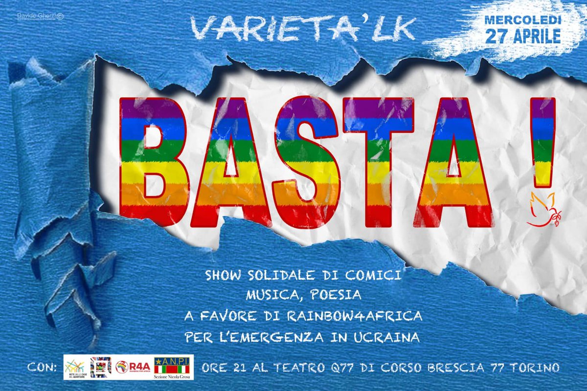 xlestrade (@xlestrade) on Twitter photo <a href="/Rainbow4Africa/">R@inbow for Africa</a> organizza per mercoledì 27 aprile alle ore 21 un'iniziativa di raccolta fondi per l'#Ucraina🇺🇦. Appuntamento al Teatro Q77, in Corso Brescia 77 a #Torino.
#Eventi by xlestrade.org/eventi/ <a href="/Rainbow4Africa/">R@inbow for Africa</a> organizza per mercoledì 27 aprile alle ore 21 un'iniziativa di raccolta fondi per l'#Ucraina🇺🇦. Appuntamento al Teatro Q77, in Corso Brescia 77 a #Torino.
#Eventi by xlestrade.org/eventi/
