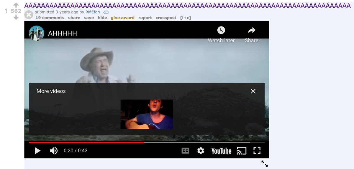 EverySubreddit's tweet photo. Every Single Subreddit #6

r/AAAAAAAAA

Subs: 6,572

Top post: AAAAAAAAAAAAAAAAAAAAAAAAAAAAAAAAAAAAAAAAAAAAAAAAAAAAAAAAAAAAAAAAAAAAAAAAAAAAAA (562 upvotes) 

#AAAAAAAAA #everysinglesubreddit https://t.co/dvdzq2xlRO