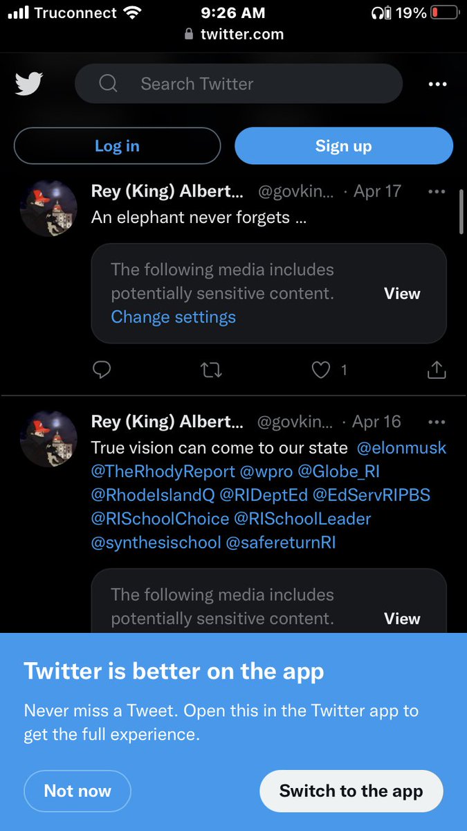 govkingINRI's tweet photo. “ThEy ArE NoT SiLeNcInG RePubLiCaNs” yet #twitter is making sure no one sees my post !! I wish the truth app worked! @Twitter @TheRhodyReport @DanYorkeShow @rigopchairwoman @DonaldJTrumpJr @gop4senate2022 @RhodeIslandGOP https://t.co/oxUpoQyOYG