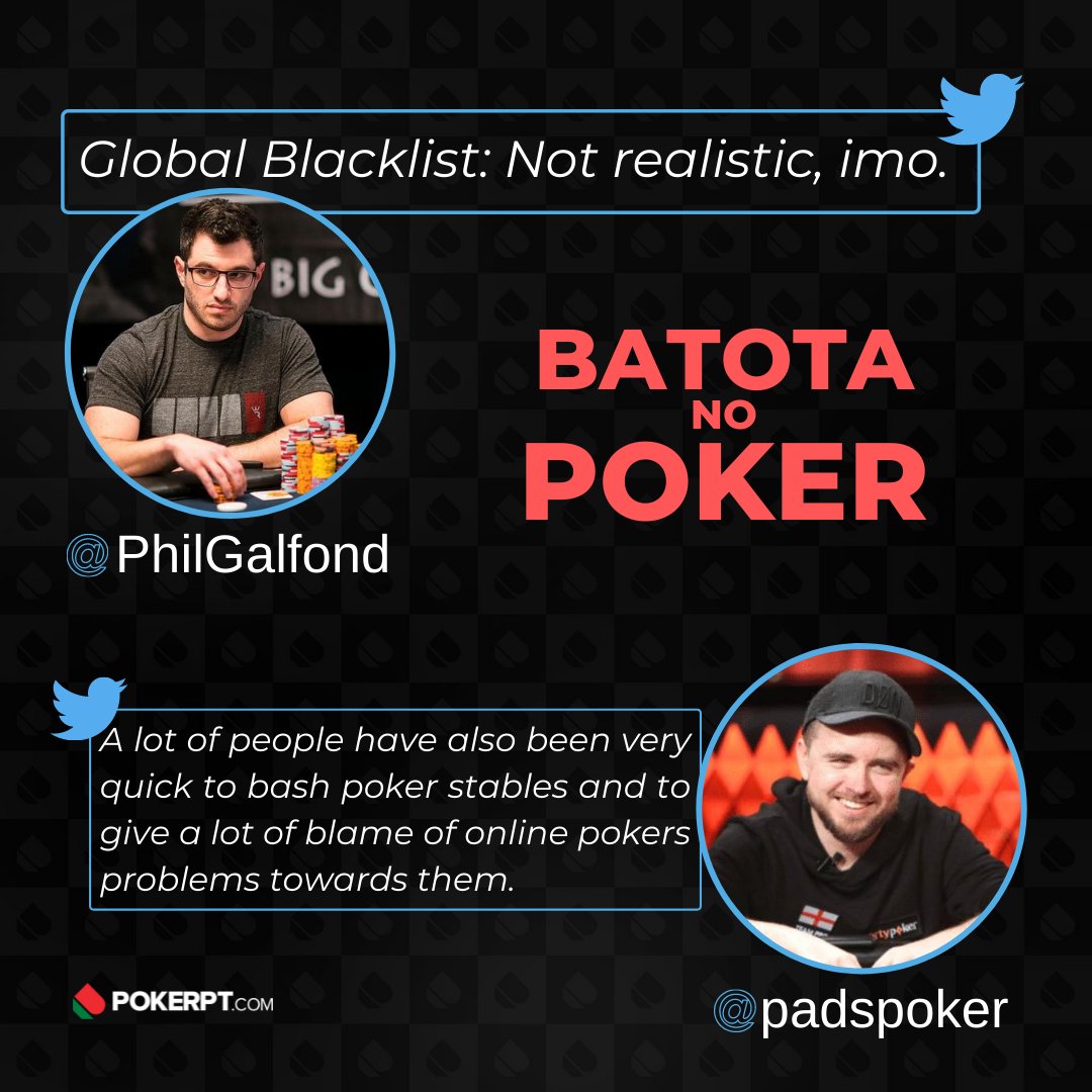 PokerPT's tweet photo. Lista-Negra, Associação/Sindicato/Grupo/Comité de Jogadores & mais pensamentos de Galfond e Leonard. ➕info➡ https://t.co/h4KwNlyIH1
#Poker #Batota #Cheating #Soluções https://t.co/RxXgtGW61N