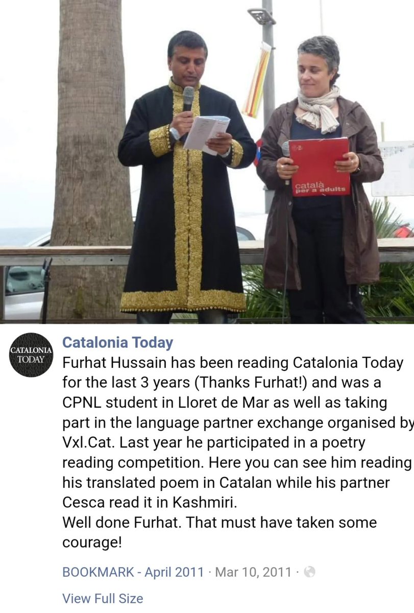 fhsubla's tweet photo. I learned #Catalan  language from @CNLGirona &amp; practiced it  in #Catalonia through @vxlcat  
#Throwback2010 
#InternationalBookDay 
#EnglishLanguageDay
Thanks to @barqz123
for translation of this #Kashmiri poem in #English &amp; later
 I translated  it in #catalan language
#Bookmark https://t.co/XpuCAT0ouv