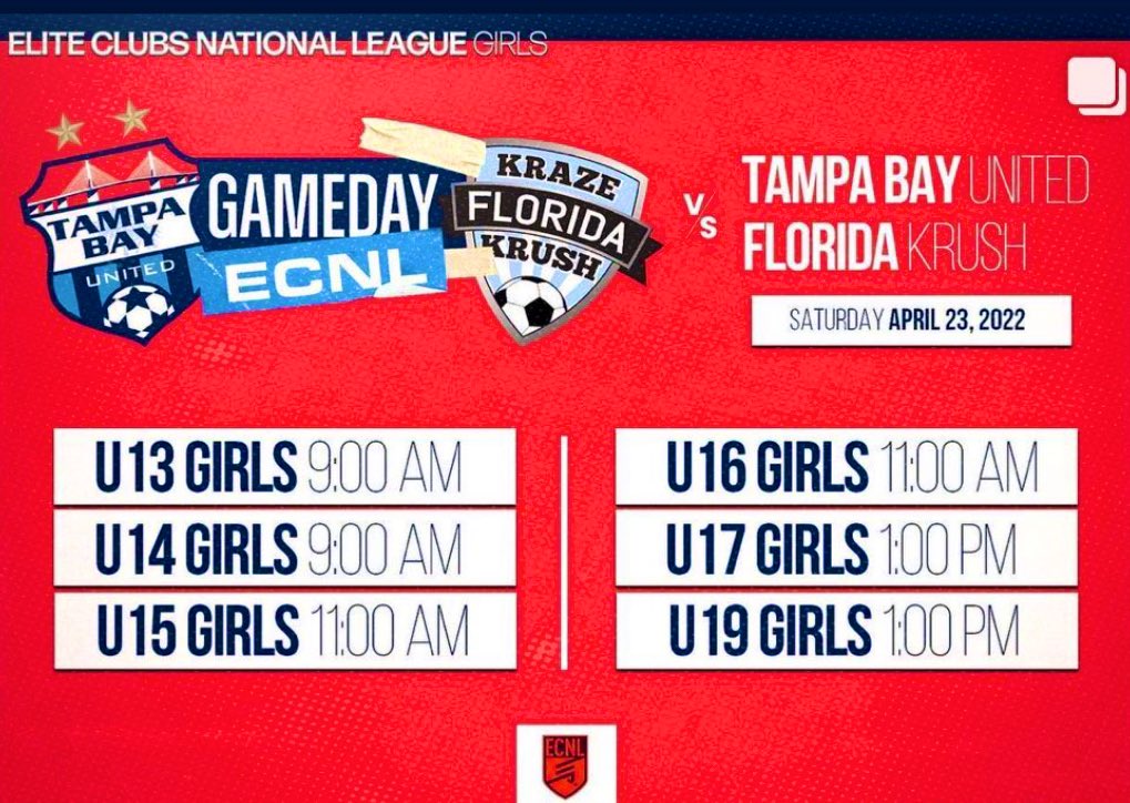 AaliyahPitts101's tweet photo. It’s Matchday!! Let’s go!! @ECNLgirls @ImCollegeSoccer @tbusoccer #roadtonationals #TBUpride #U16 https://t.co/7Y2E7Yxqef