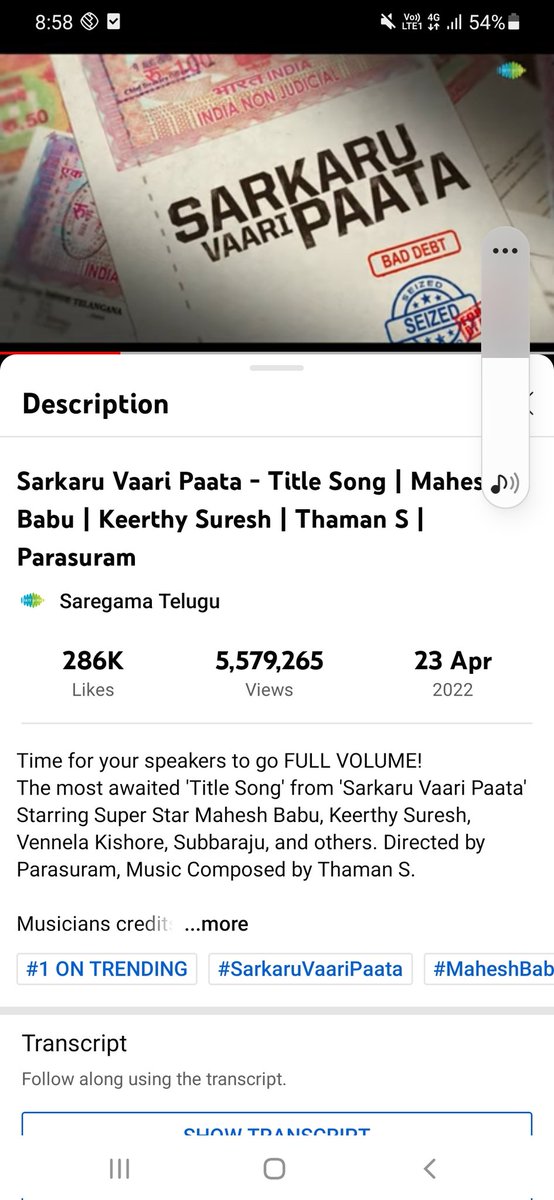 tejasaiprakash's tweet photo. Present 286 k likes and 5.5 M views
#SVPTitleSong
#SarkaruVaariPaata
#SSMB27
#SSMB28
#MaheshBabu annaya
@urstrulyMahesh
#SVPOnMay12
#SVPThirdSingle song https://t.co/TKdIbdsj7k