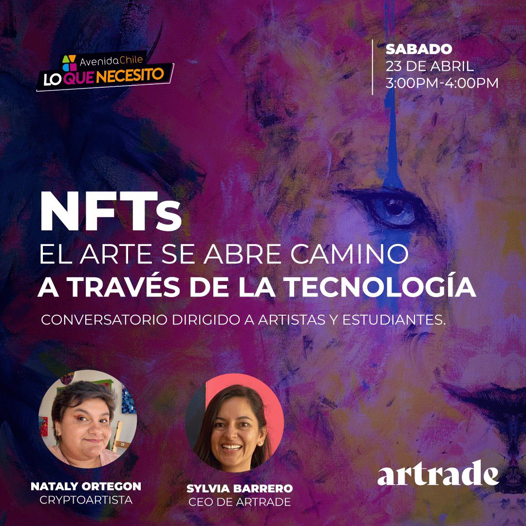 lagordafest's tweet photo. GM! ✨
Hoy será un lindo día! 📷🌈🚀
El arte y los NFTs
Conversatorio y pintura en vivo
Esta tarde en el centro comercial Ave. Chile.
Cl. 72 #10-34, Bogotá
LES ESPERAMOS! 💖
@sylvia_barrero @artradeco @catalinacayon @LeoSegoviaArt https://t.co/oeZgOxPUWm