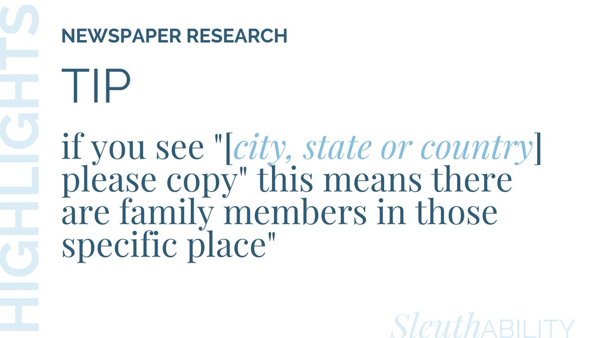 #Sleuthability highlights.

@janehalloryan shares tips and insights into using newspapers in genealogy research.

Catch this talk and others live and on demand through to April 30.  Info: sleuthability.heysummit.com

#newspapers #genealogy #genealogytips #ancestry