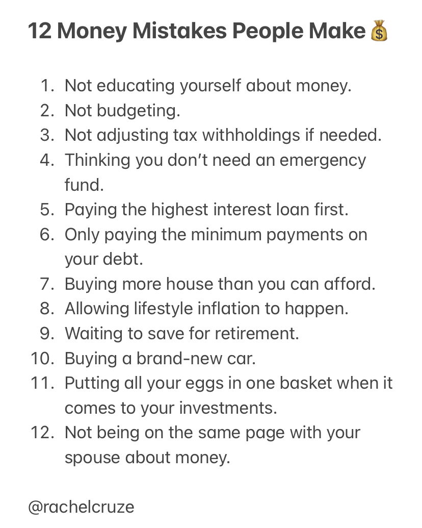 RachelCruze's tweet image. You can avoid these money mistakes! Check out this week&apos;s episode of The Rachel Cruze Show for more tips on how. 💰