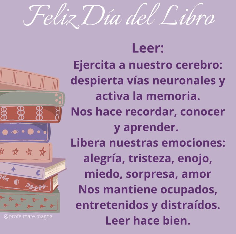 magdafabys's tweet photo. @SuckelHanny @MateMagda @profedematess #felizdiadellibro #FelizSabado #ALERTA https://t.co/IL13wCRROk