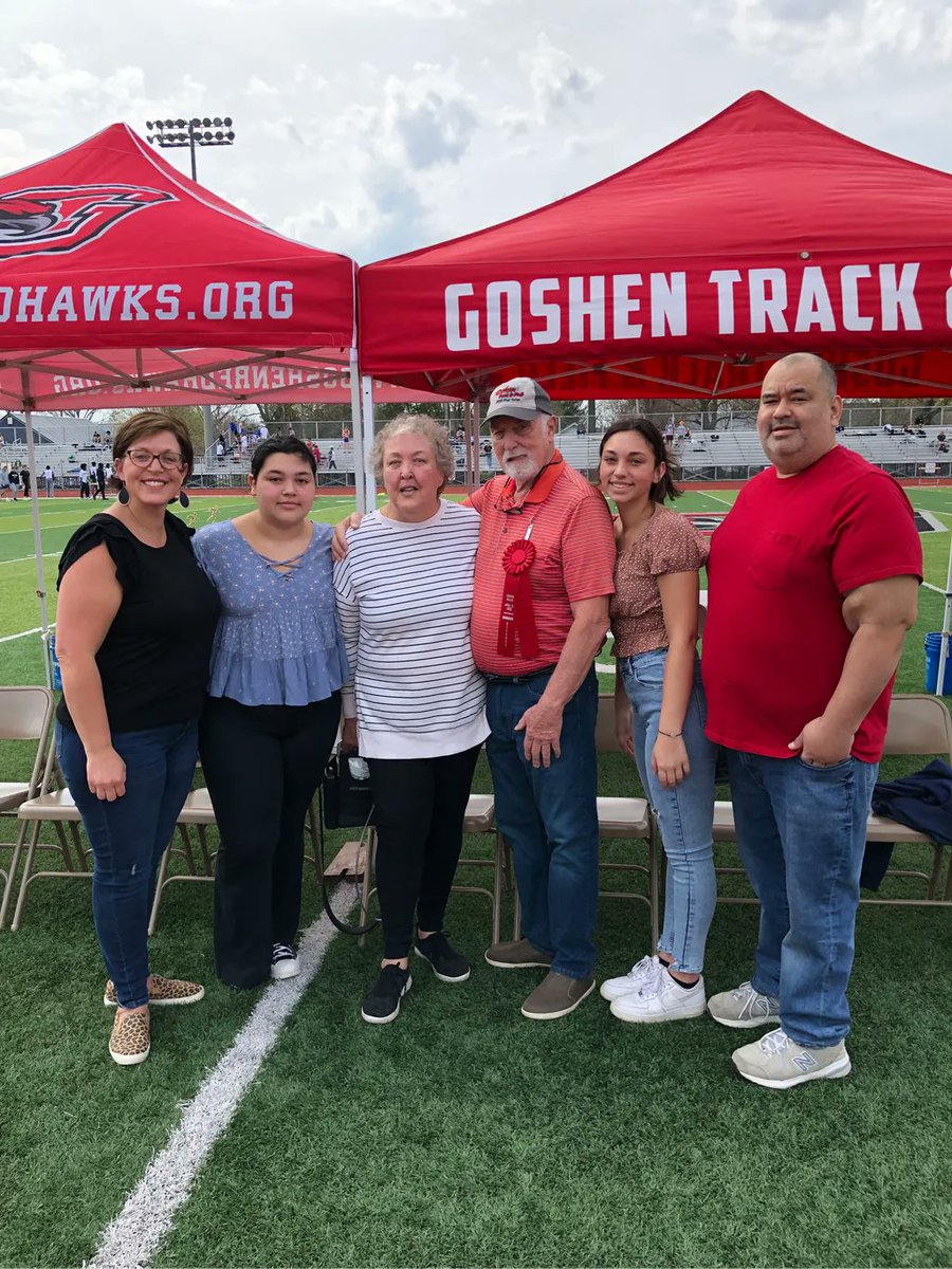 Honorary Ref for the Goshen Relays, Bob Duell and his family! Congratulations! #tradition #goshenrelays