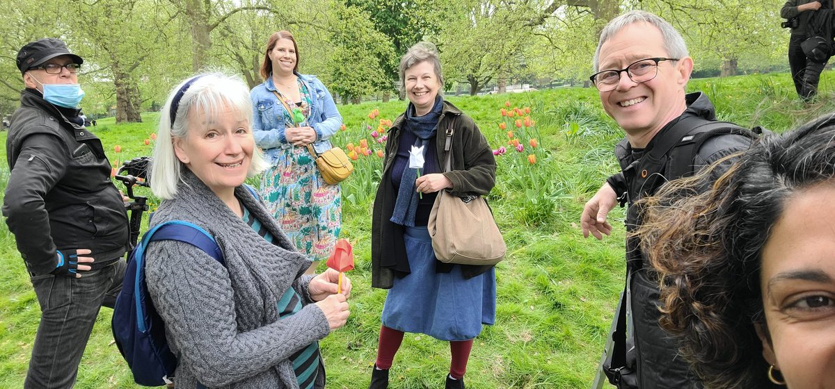 BermondseyGreen's tweet photo. Thank you to everyone who came this morning for the #Ada100 photo. Sadly some people had helped themselves to some of the tulips from within the 100 but we did manage to get some good pictures. Watch this space. https://t.co/tCezA6qPzn