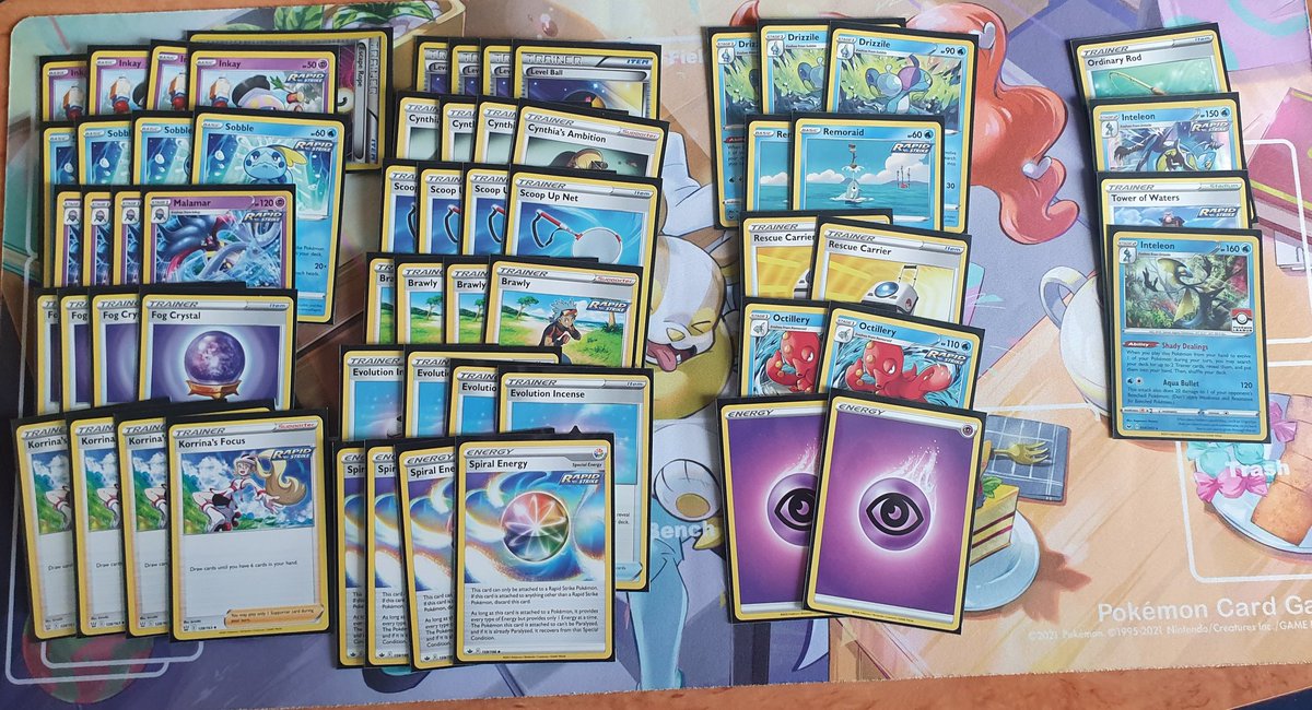 CJM12_'s tweet photo. Finsihed 12th and 10-3-1 at EUIC with Malamar. Busted deck but dodged Urshifu. Thank you to everyone for the support today and yesterday its been overwhelming. Exactly 60 @omni_joe took to Liverpool. Biggest thanks to @timuryusuf and @TeamCakeTCG's Adam Hawkins for all the help💖 https://t.co/MyxzoyJ7rl