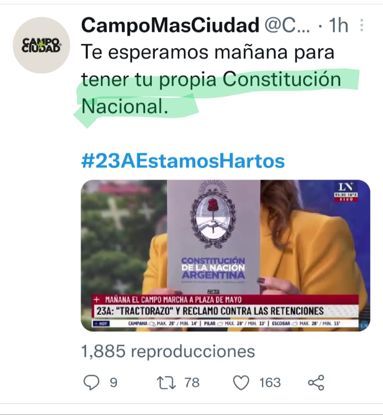 mechaymecha's tweet photo. Marchan para tener su propia Constitución Nacional que les permita: esclavizar más, robar más, explotar más y fugar mucho más. #Agrogarca se nace, no se hace, porque son la oligarquía que nos sigue viviendo desde el siglo XIX. #Agrogarcas https://t.co/O8uCUXVGgi