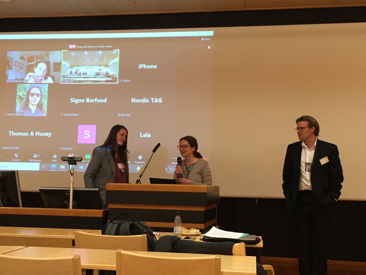 Our trio of session chairs concluding a great blended #mythandmemory session <a href="/NordicArchTAG/">Nordic Theoretical Archaeology Group</a> thanks for hosting us in <a href="/UniOslo/">Universitetet i Oslo</a> <a href="/Barefoot81/">Dr Signe Barfoed</a> <a href="/ada_nifosi/">Dr Ada Nifosi</a> &amp; søren Handberg