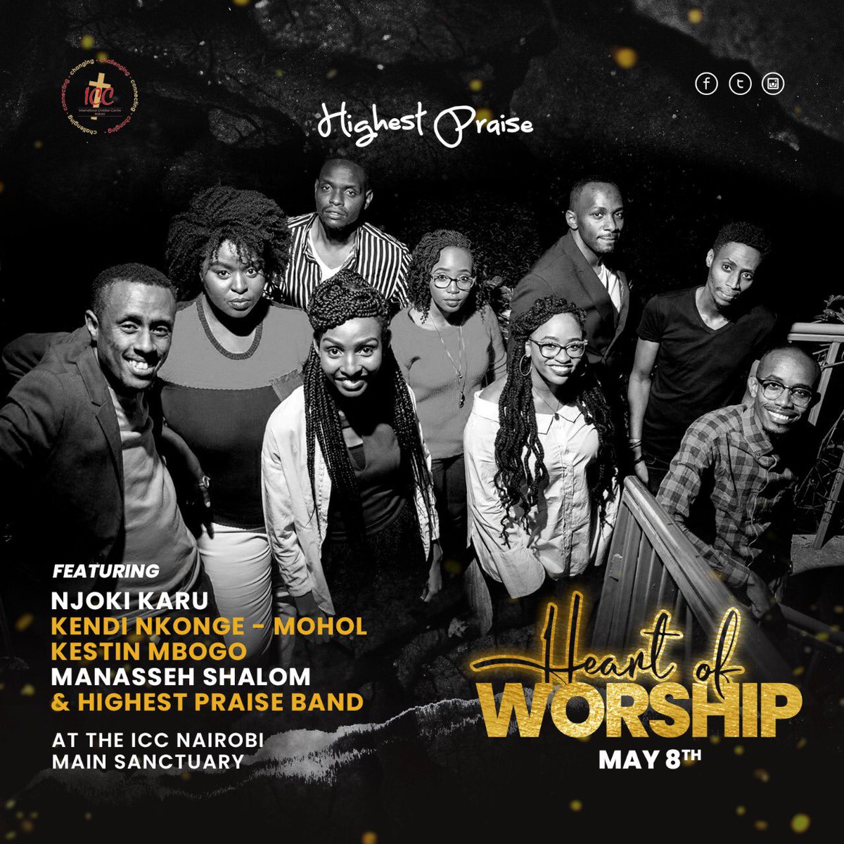 HighestPraiseKE's tweet photo. We have seen the hand of God in our lives and we want to share our experience with you. 8th of May is the date Heart of Worship @icc_nairobi and it’s totally FREE. #HOWKe https://t.co/Q4JqRMp5ku