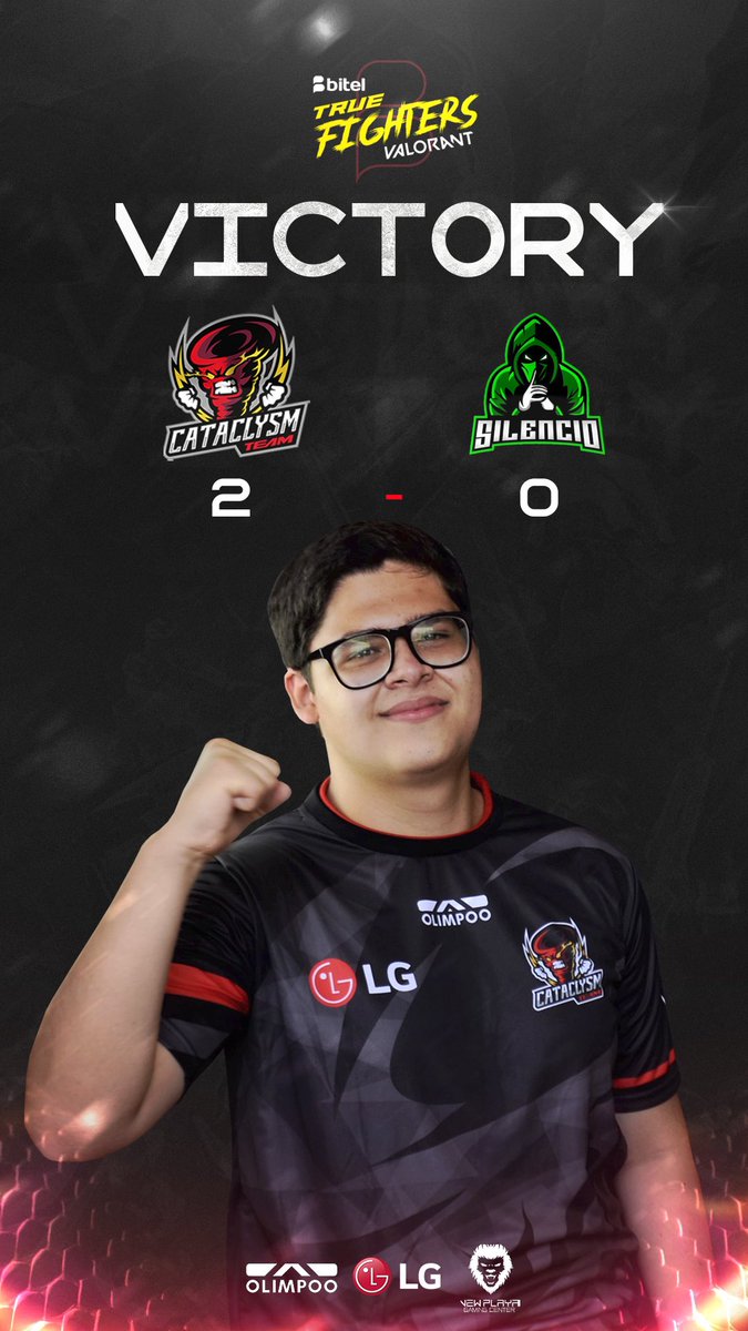 Cataclysmtto's tweet photo. Ayer el equipo consiguió vencer 2-0 a #TeamSilencio por los cuartos de final del torneo #BitelTrueFighters
GGs WP a los rivales 🙌
Hoy jugamos la semifinal 🔥
Vamos equipo 🌪⚡️
#goct #valorant #victory #valorantperu #feelthestorm https://t.co/Ng4LzAOBTg