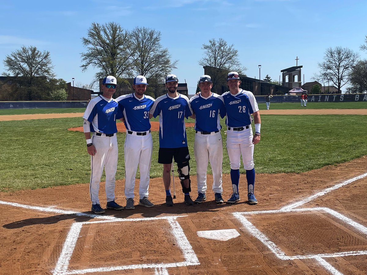 Today we honored our five seniors from the baseball team Brett Benzinger, Kyle Fieger, Casey Nowak, Mitch Mierke, &amp; Aiden Reverman. Thank you for all your time and dedication to the program and good luck in the future. <a href="/ThomasMoreBase1/">Thomas More Saints Baseball</a> 

#LetsGoSaints