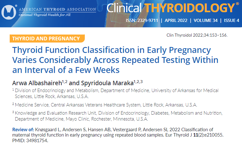 clinicalthyroid's tweet photo. How often is #hypothyroidism or #hyperthyrodism in #pregnancy misdiagnosed? See this @Eur_Thyroid_J study to read more. @endofellow @Arwa_Alba @TimKorevaar @acog @MySMFM
https://t.co/exmwQjmHIM
#AmericanThyroidAssociation #ClinicalThyroidology #endotwitter https://t.co/asi51tVKR3
