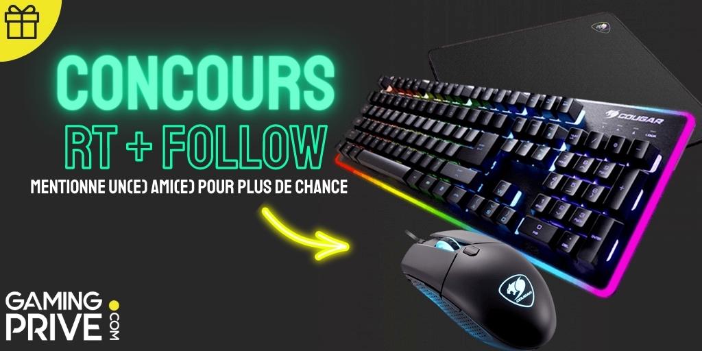 gamingprivecom's tweet image. #CONCOURS ! 💥

On vous fait gagner un pack Cougar Gaming, avec clavier, souris et tapis de souris !😱 🔥

Pour participer :
✅ RT
✅ Follow
✅ Mentionne un(e) ami(e) (pour plus de chances !)

Tirage au sort le 2 mai 2022 ! 

Bonne chance à tous ! 🍀 

#giveaway #cadeaux #gaming