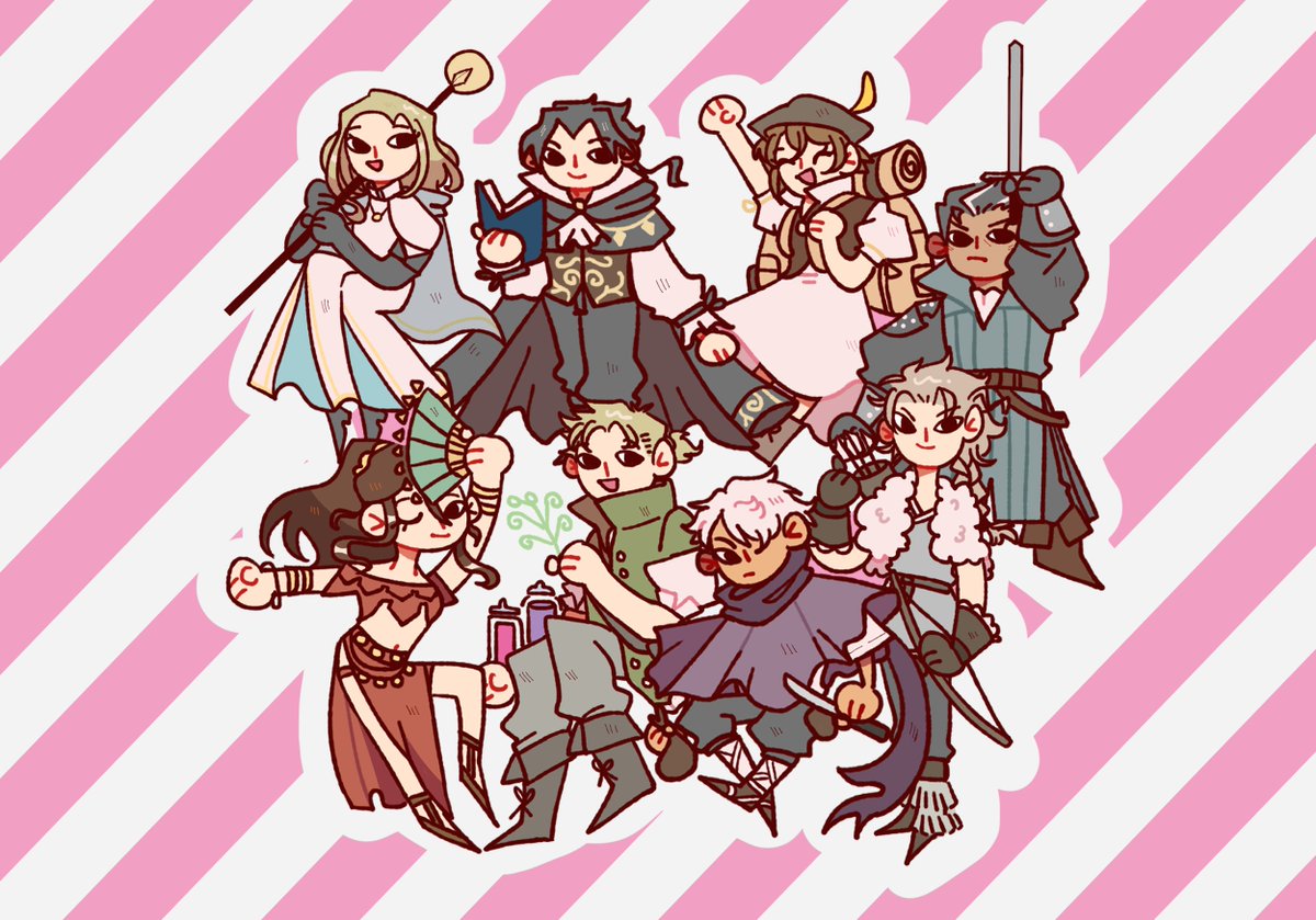 nyucean's tweet photo. i finally drew my tiny octopath traveler children!! this game is still so special to me and i would like to smooch every single one of em <3 

i'll put the the full body chibis down below just in case!! pls look and hold them gently 

#OctopathTraveler #8path https://t.co/kn9SRkD6MP