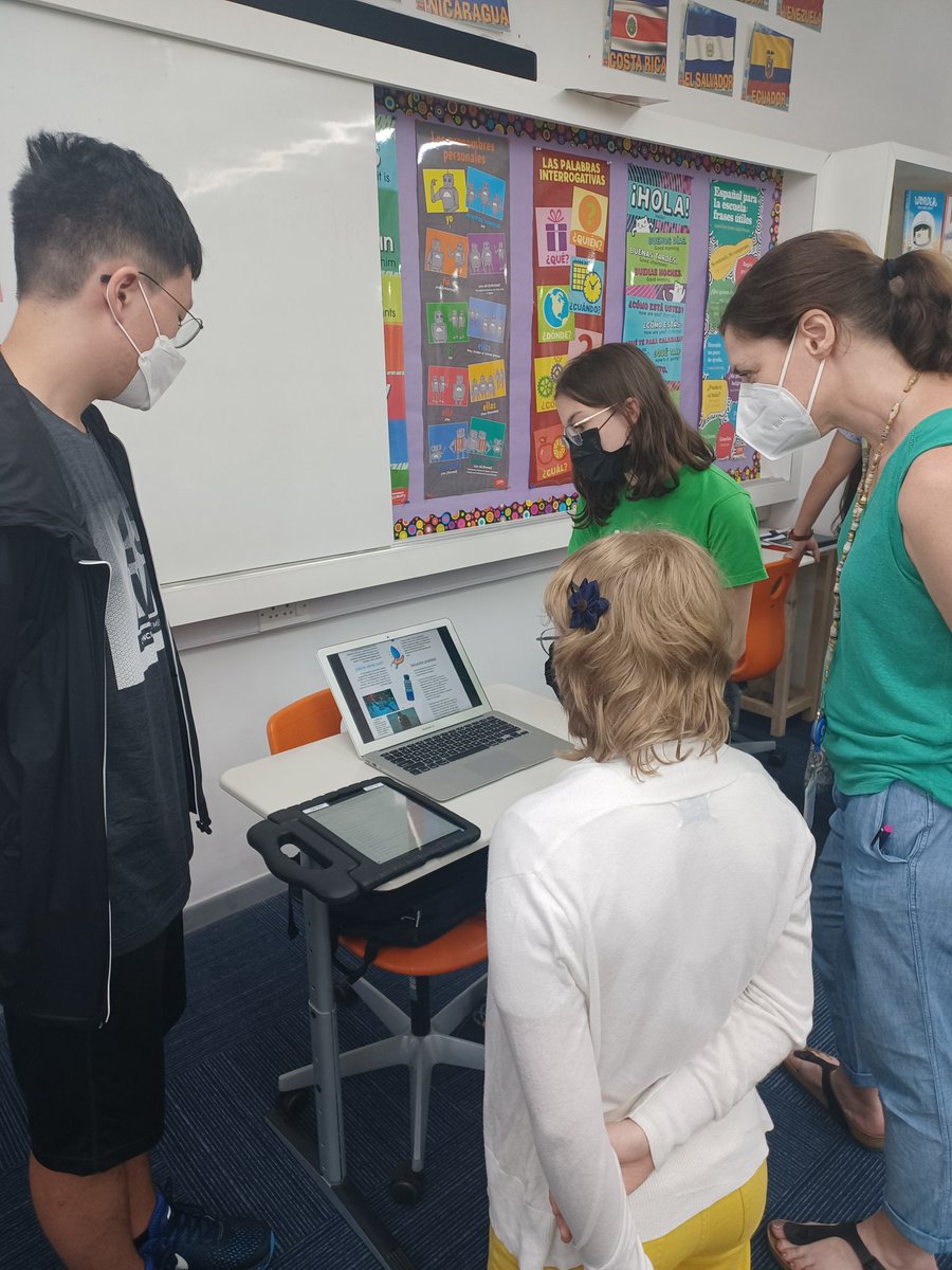 UshaBhushan1's tweet photo. In honor of Día de la Tierra, G7 and G8 presented their research on environmental problems and solutions to HS Spanish 3. Happy Earth Day! 🌎 #AISCSpanish #AISCEnvironment #AISCMiddleSchool https://t.co/4smW6JeJHa