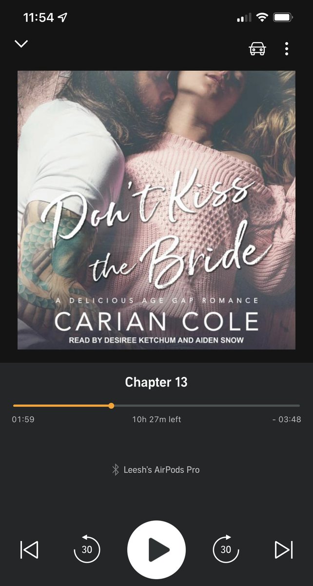 only1leesh's tweet photo. #Currentlisten 
#DontkisstheBride @CarianCole narrated by @AidenSnowVoice and @DesireeKetchum #AllthingsAiden this one is grabbing my heart strings and pulling on them tightly can be read @audible_com or @hooplaDigital https://t.co/uzvfKJpZp9