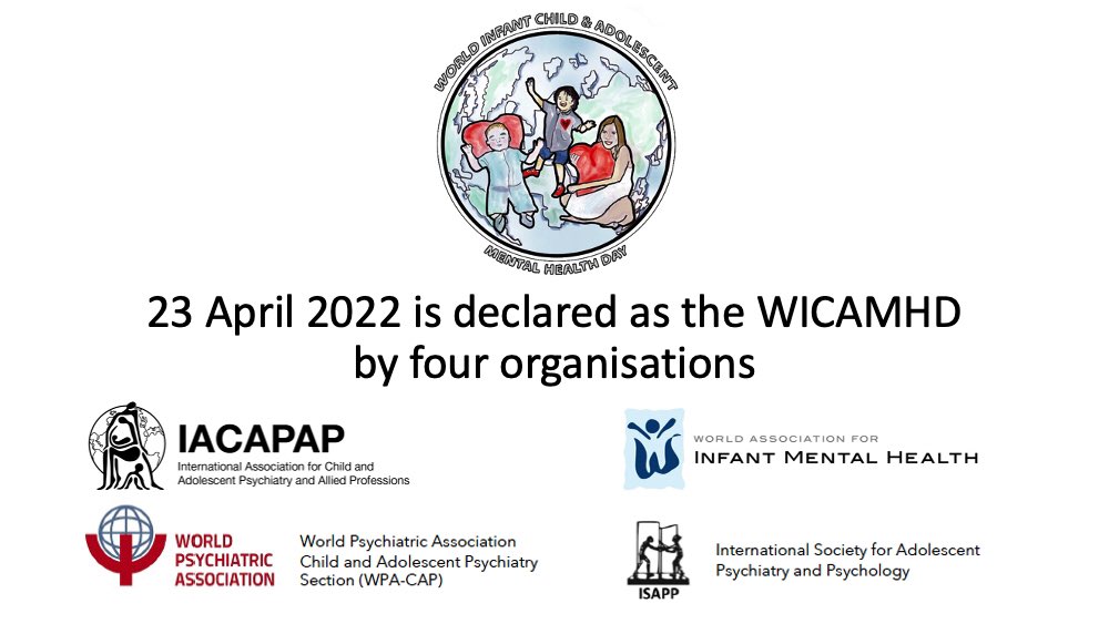 IACAPAP (@iacapap) on Twitter photo Today April 23rd is the world Infant Child and Adolescent Mental Health Day! We are proud to partner with all other global organizations in the mission to promote #mentalhealth
<a href="/WPA_Psychiatry/">World Psychiatric Association (WPA) wpanet.org</a> <a href="/AACAP/">American Academy of Child & Adolescent Psychiatry</a> <a href="/WAIMHorg/">WAIMHorg</a> <a href="/EscamUae/">ESCAM (Emirates Society for C&A Mental Health)</a> <a href="/ESCAPonline/">ESCAP</a> <a href="/UjjRam/">Ujjwal R. MD, MBA</a> <a href="/heshamoda/">Hesham Hamoda</a> <a href="/janepcchang/">Jane Chang</a> <a href="/dr_sravanti/">Dr Sravanti MD, DM 🇮🇳</a> Today April 23rd is the world Infant Child and Adolescent Mental Health Day! We are proud to partner with all other global organizations in the mission to promote #mentalhealth
<a href="/WPA_Psychiatry/">World Psychiatric Association (WPA) wpanet.org</a> <a href="/AACAP/">American Academy of Child & Adolescent Psychiatry</a> <a href="/WAIMHorg/">WAIMHorg</a> <a href="/EscamUae/">ESCAM (Emirates Society for C&A Mental Health)</a> <a href="/ESCAPonline/">ESCAP</a> <a href="/UjjRam/">Ujjwal R. MD, MBA</a> <a href="/heshamoda/">Hesham Hamoda</a> <a href="/janepcchang/">Jane Chang</a> <a href="/dr_sravanti/">Dr Sravanti MD, DM 🇮🇳</a>