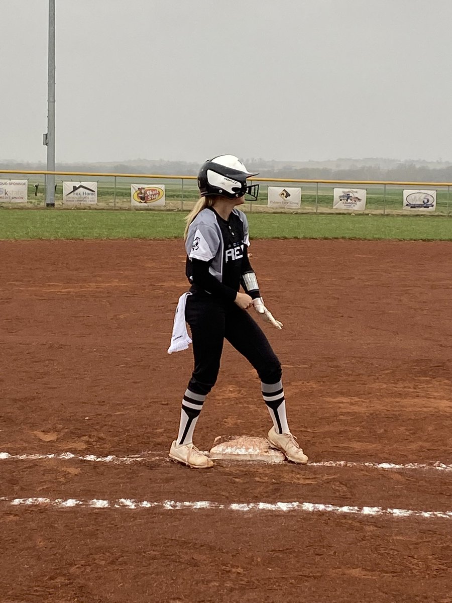 Mustang_SB's tweet photo. RC JV Girls win 5-3 over a good Royal Valley squad. Helget tripled and plated the first run. Pitchers dual for sure-Cassel won that battle. RC will play in the championship game around 2:00. Well done by our entire team.#whatwind 
#team26🥎🤍🖤 https://t.co/8zCwe9gbKd