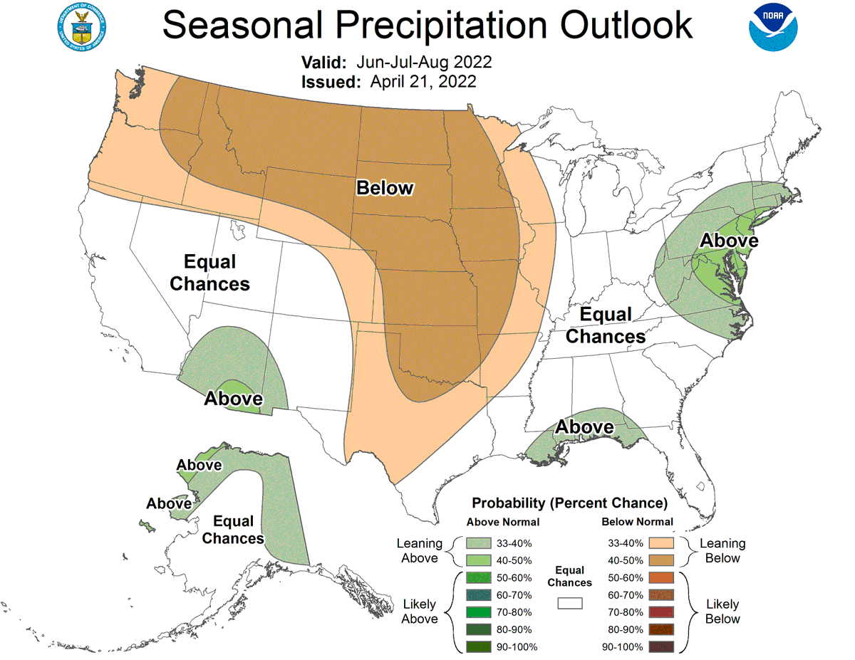 NWSBoulder's tweet photo. With the active weather over the past few days, people may have missed that @NWSCPC issued an updated summer outlook. We wish we had better news. There are likely odds that Colorado will see above normal temperatures while odds slightly favor drier than normal conditions. #COwx https://t.co/dmlAP8H2IK