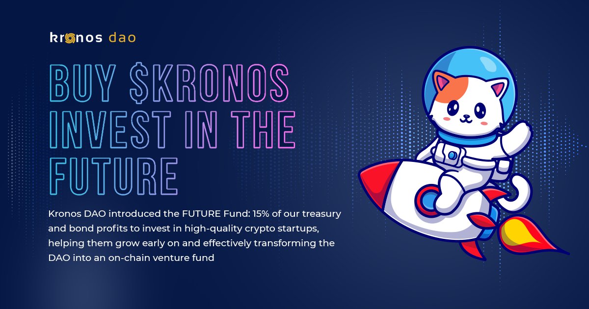 syailendra5758's tweet photo. #WoW 📣
The Future Fund will see 15% of #KronosDao treasury and bond profits invested in curated crypto startups.
In the end, we will transform the #DAO into an on-chain venture fund.
Always #DYOR 🍉
#fintech #crypto #DeFi $KRONOS 🚀🚀 https://t.co/TxOcyNnDw0