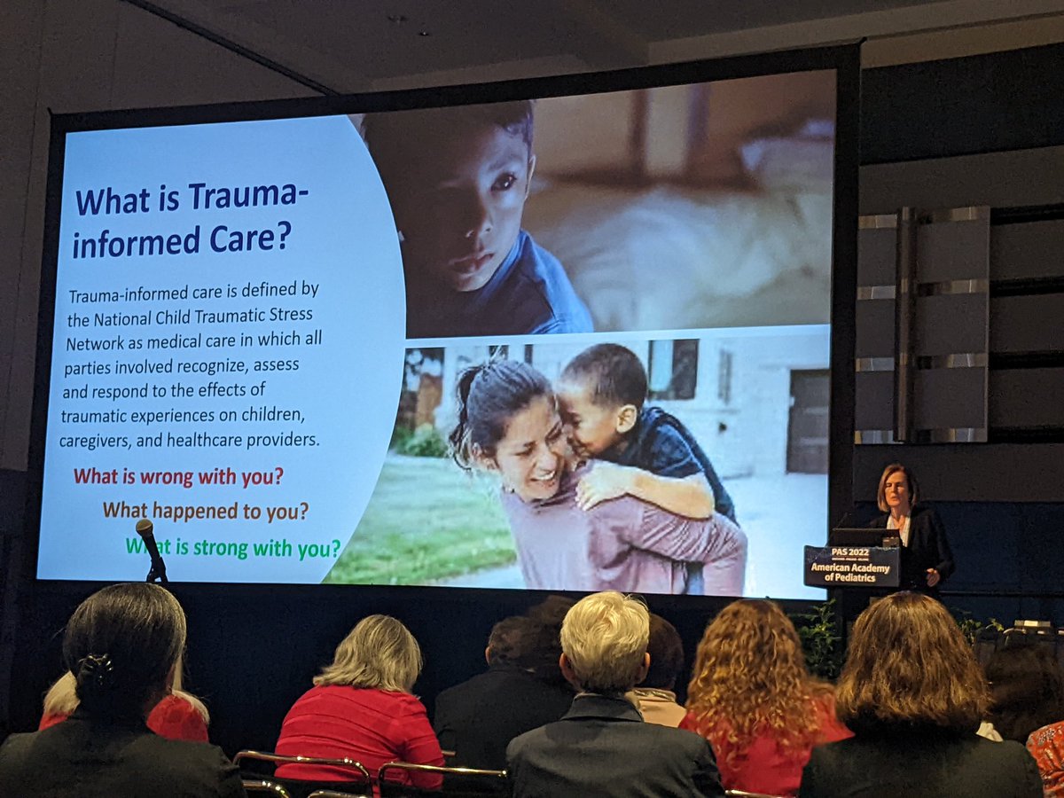 Lanre Falusi MD FAAP (@lanrefalusi) on Twitter photo I love this. We often talk about trauma-informed care as a shift from "What's wrong with you?" to, instead, "What happened to you?"
<a href="/AAPPres/">Benjamin D. Hoffman, MD, FAAP</a> Dr. Moira Szilagyi shares the next step: "What's STRONG with you?" and recognizing a child/family's strengths.
#PASmeeting #PAS2022 I love this. We often talk about trauma-informed care as a shift from "What's wrong with you?" to, instead, "What happened to you?"
<a href="/AAPPres/">Benjamin D. Hoffman, MD, FAAP</a> Dr. Moira Szilagyi shares the next step: "What's STRONG with you?" and recognizing a child/family's strengths.
#PASmeeting #PAS2022