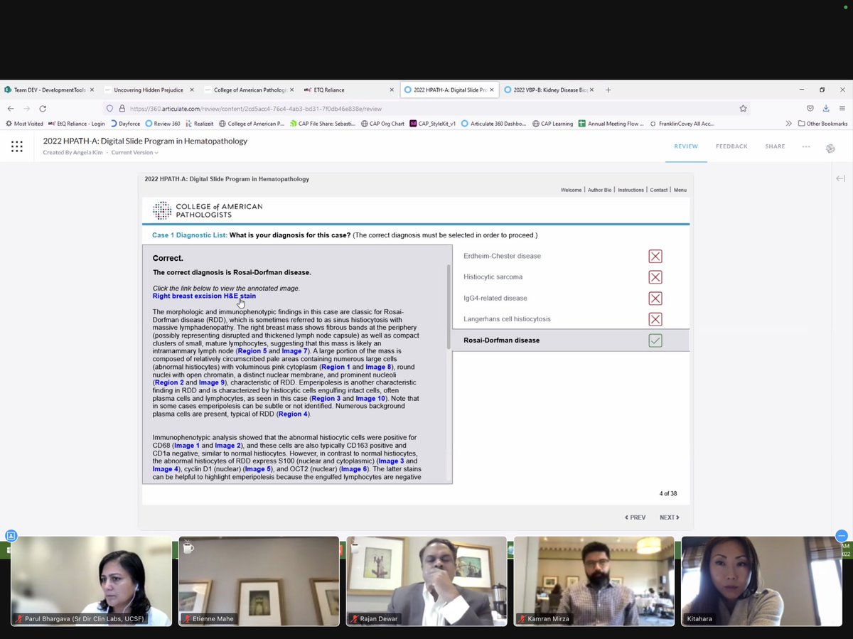sanamloghavi's tweet photo. The #HPATH committee is in session and working behind the scenes (IRL and on Zoom) to bring you the best of #hemepath education!! Stay tuned for the new learning modules and subscribe @Pathologists website.  The cases are phenomenal all with superb quality WSI. #digitalpathology https://t.co/qOylDZLxAI