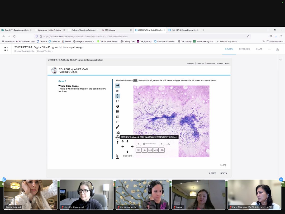 sanamloghavi's tweet photo. The #HPATH committee is in session and working behind the scenes (IRL and on Zoom) to bring you the best of #hemepath education!! Stay tuned for the new learning modules and subscribe @Pathologists website.  The cases are phenomenal all with superb quality WSI. #digitalpathology https://t.co/qOylDZLxAI
