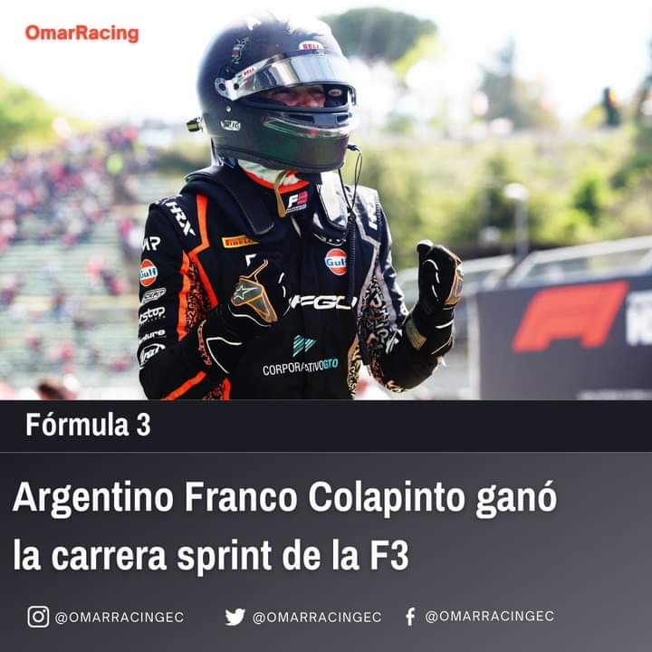 RaulRamirezO26's tweet photo. Argentina y Latinoamérica celebra la victoria del joven Franco Colapinto en la primera carrera de la Fórmula 3 en el Autodromo Enzo e Dino Ferrari de Imola, Italia.
#omarracing #F3 #Formula3 #ImolaGP #RoadToF1 #FrancoColapinto https://t.co/q8BxtGjLV3