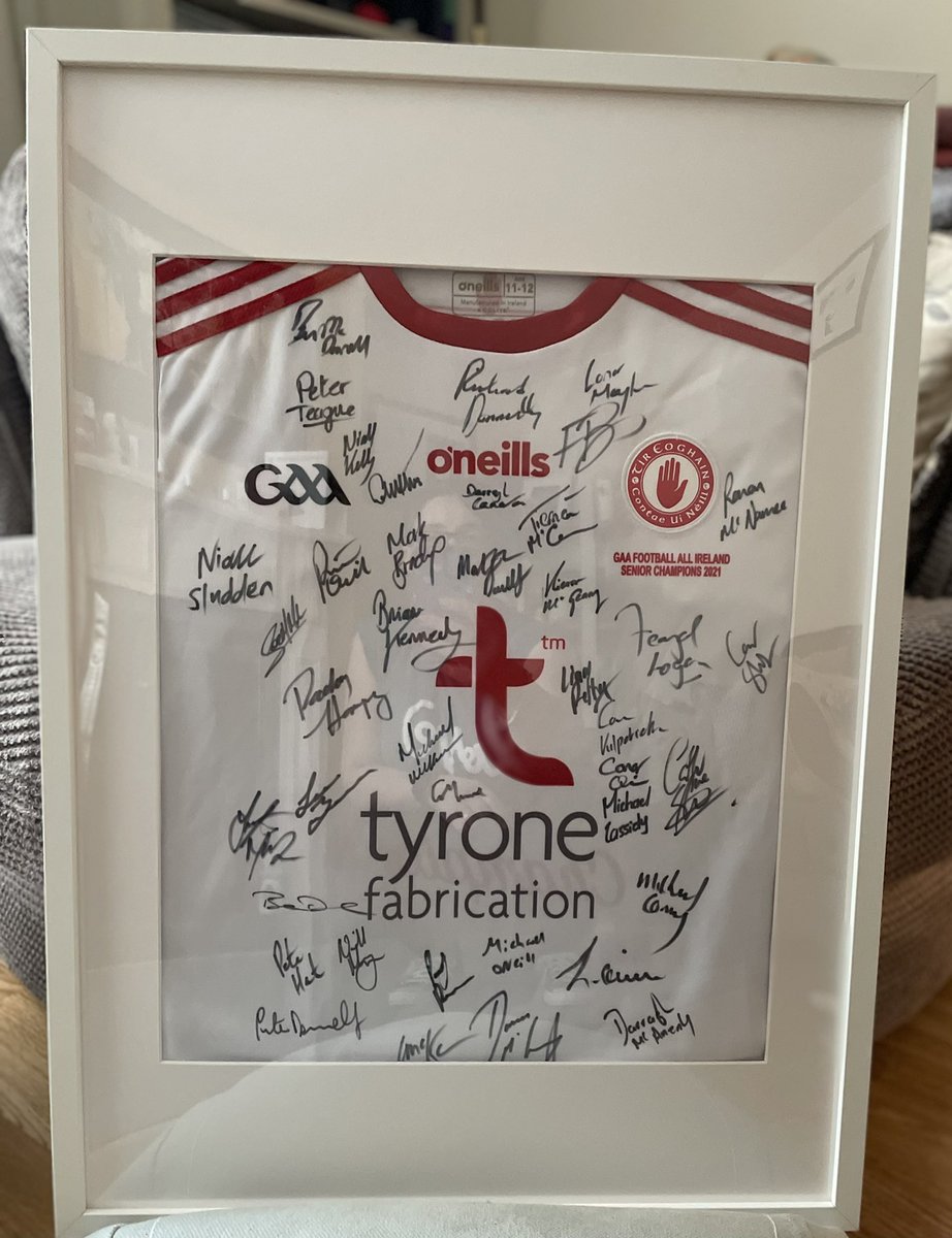 FionaDowds1's tweet photo. Thanks to @FeargalLogan for getting the @TyroneGAALive Football Team to sign a shirt for my son! #gaa #leadership #whereweallbelong #community https://t.co/Vv7XEtJLFV