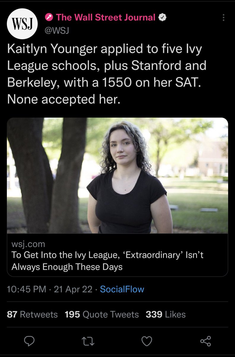 ChadNotChud's tweet image. Breaking: there are many more "exceptional" students than there are spots at elite universities. Upper middle class WASPs convinced this is a sign of oppression.