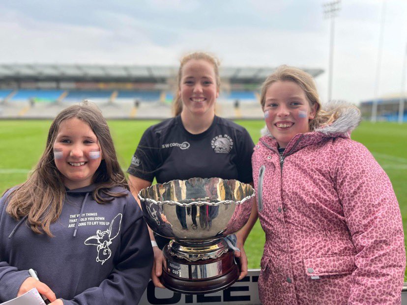 ThinkRachel's tweet image. Olivia Churcher in action today winning the Allianz cup celebrating with two of our year 6’s inspiring the next generation @wellingtonsch1 @wellington_spw