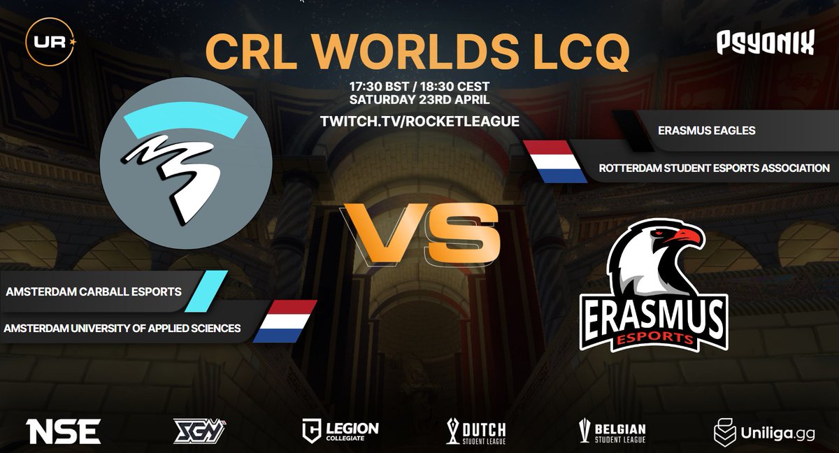 UniRocketeers's tweet photo. After a close series @SUBUEsports achieved victory!

Next up is a Dutch v Dutch match! 🇳🇱 Voor glorie, eer en werelden!

🎙️ @TofuElliot &amp; @NuaLaoch
ℹ️  https://t.co/TMFE8GC6L9
📺 https://t.co/GQI6Di6yFh https://t.co/PHpFl1ukOr