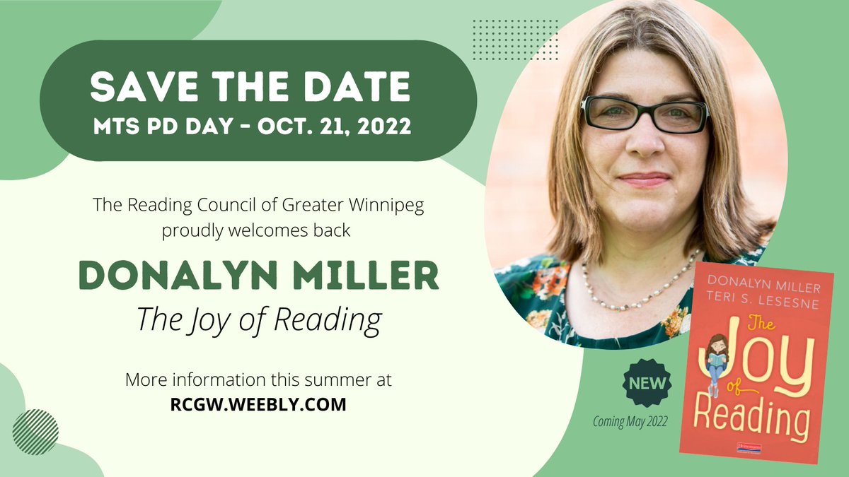 We're pleased to announce that <a href="/donalynbooks/">Donalyn Miller</a> will return to Winnipeg this fall for #MTSPDDay! More details coming soon. <a href="/mra_mb/">MB Reading Assoc.</a> <a href="/MCRConline/">MB Council of Reading Clinicians</a> <a href="/PercReads/">PERC</a> <a href="/BdnREADCouncil/">BdnReadingCouncil</a> <a href="/ILAToday/">ILA</a> <a href="/mbteachers/">Manitoba Teachers’ Society</a>