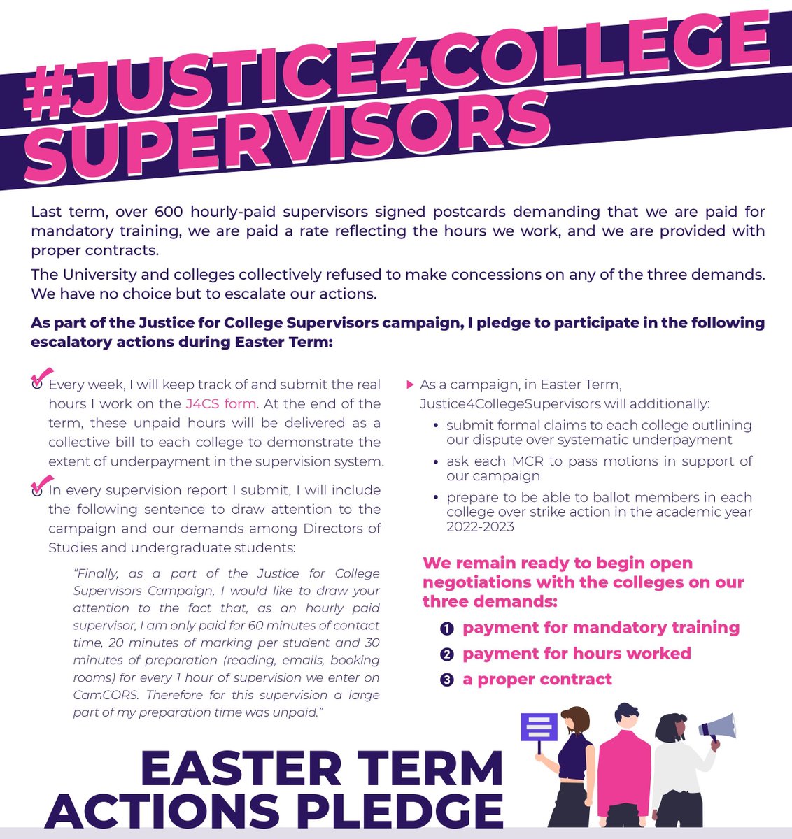 I luv teaching, I h8 the way <a href="/Cambridge_Uni/">Cambridge University</a> treats its teaching staff - they won't give us the bare minimum (paid training, fair pay, proper contracts), and this is why I signed this pledge! To my fellow college supervisors, sign the pledge, join the campaign #BillThemAll
