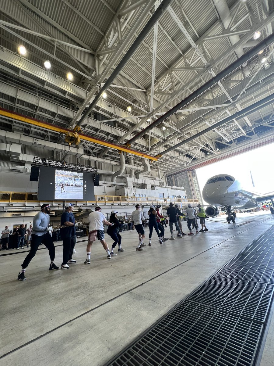 kelseyrowles's tweet photo. Starting the day with @RepublicAirways Plane Pull > 

Thank you for supporting my friends and family at @akidagain, @RileyKids and @MightyMasonFund with your incredible weekend of fundraising! ❤️ https://t.co/WAKdEZiWsJ