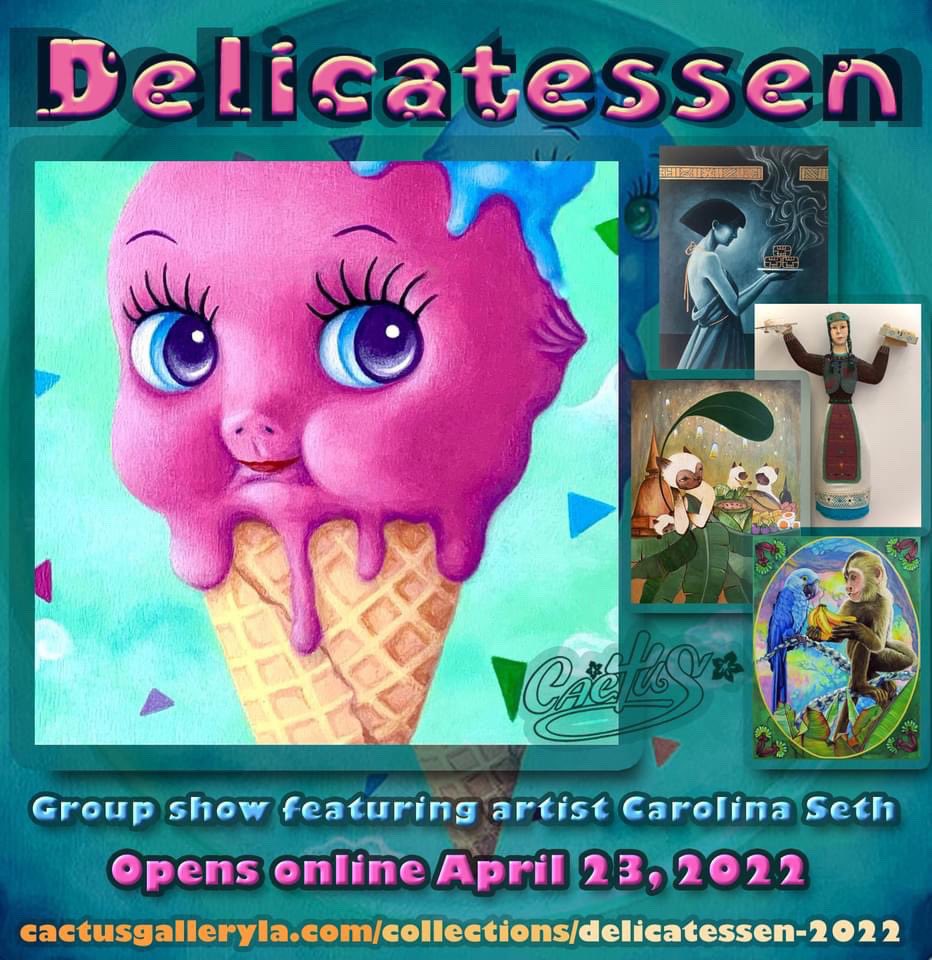 bighelmethead's tweet photo. The DELICATESSEN show is now OPEN! 🍭 Come join us, and come hungry! 😋 https://t.co/lxVTNSY6Yn 👁
#artshow #popsurrealism #artistsontwitter #artcollectors #kawaii #kewpie https://t.co/g4oHtvcPsv