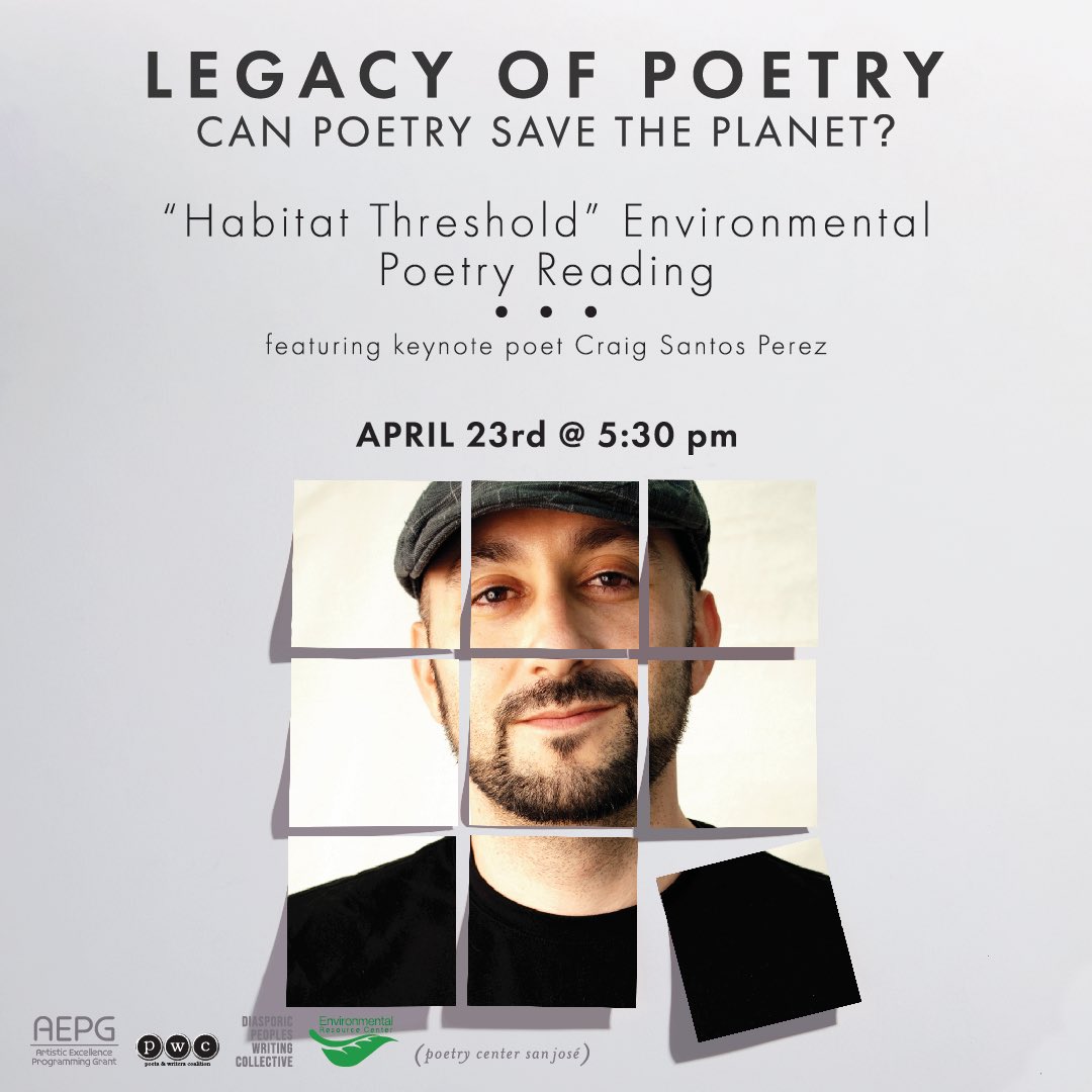 Featuring Keynote Poet Craig Santos Perez (live on Zoom from Honolulu, Hawaii)and onstage poets MK Chavez and Arlene Biala
In-Person Registration: 
hammertheatre.vbotickets.com/event/legacy_o…
Livestream Viewing Registration: 
hammertheatre.vbotickets.com/event/livestre…

#NationalPoetryMonth 
#CanPoetrySavethePlanet