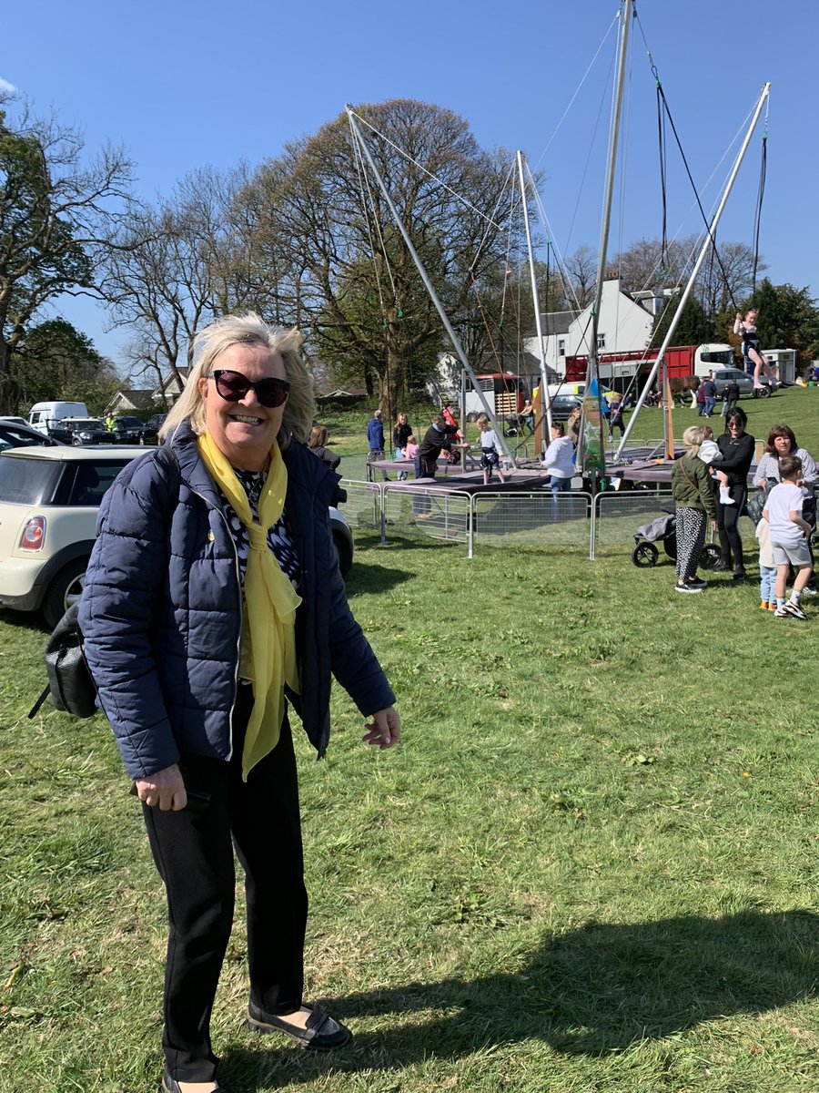Anthea_Dickson's tweet photo. This spring weather is delightful for campaigning in #Dalry with @magjohnson511, & then enjoying a live community event like #BeithShow - such a colourful, happy, social day out & great opportunity to see fine farm beasts as well as family pets. #GarnockValley #community https://t.co/mUaYdiFGOK