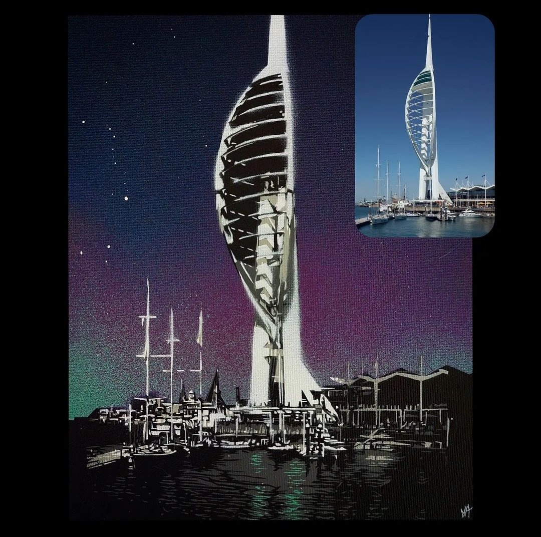 Spinnaker Tower spray pain study by the super talented Stevie Hunt.

etsy.com/shop/ViolentAr…
