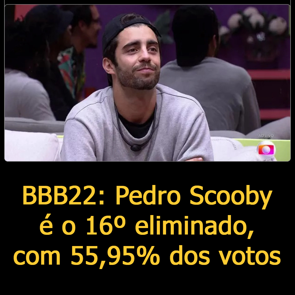 ExpressoGossip's tweet photo. #BBB22 Pedro Scooby é o 16º eliminado, com 55,95% dos votos

https://t.co/PFaL1vnzVr

#ExpressoGossip #Gossip #BBB #News #ParedãoBBB #ParedãoBBB22 #NoticiasBBB #NoticiasBBB22 #RedeBBB #BigBrotherBrasil #BigBrotherBrasil22 #BBBBrasil #TeamDouglasSilva #TeamEli #TeamPA #TeamScooby https://t.co/ZdpeCKtIHw