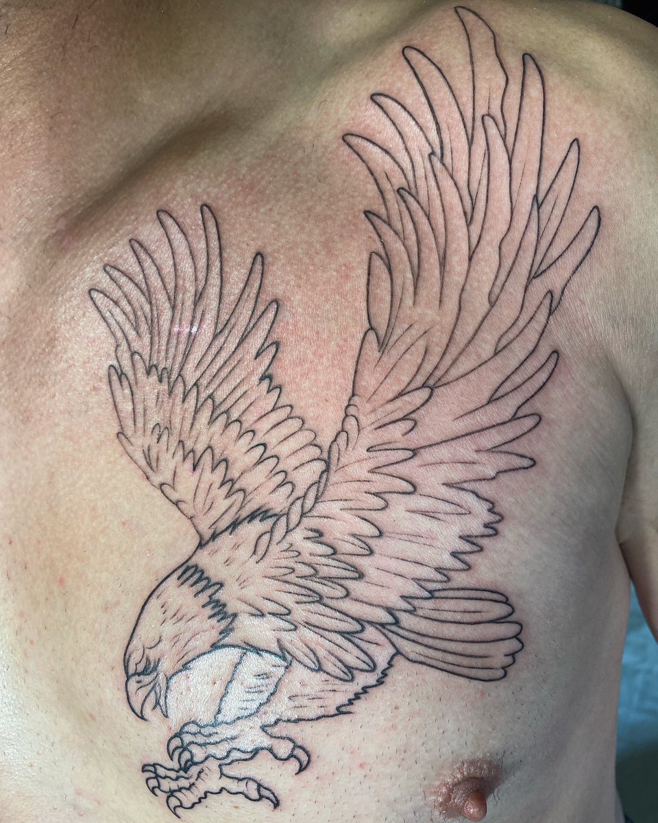narcissustattoo's tweet image. #firsttattoo #eagletattoo #firstappointment #outline