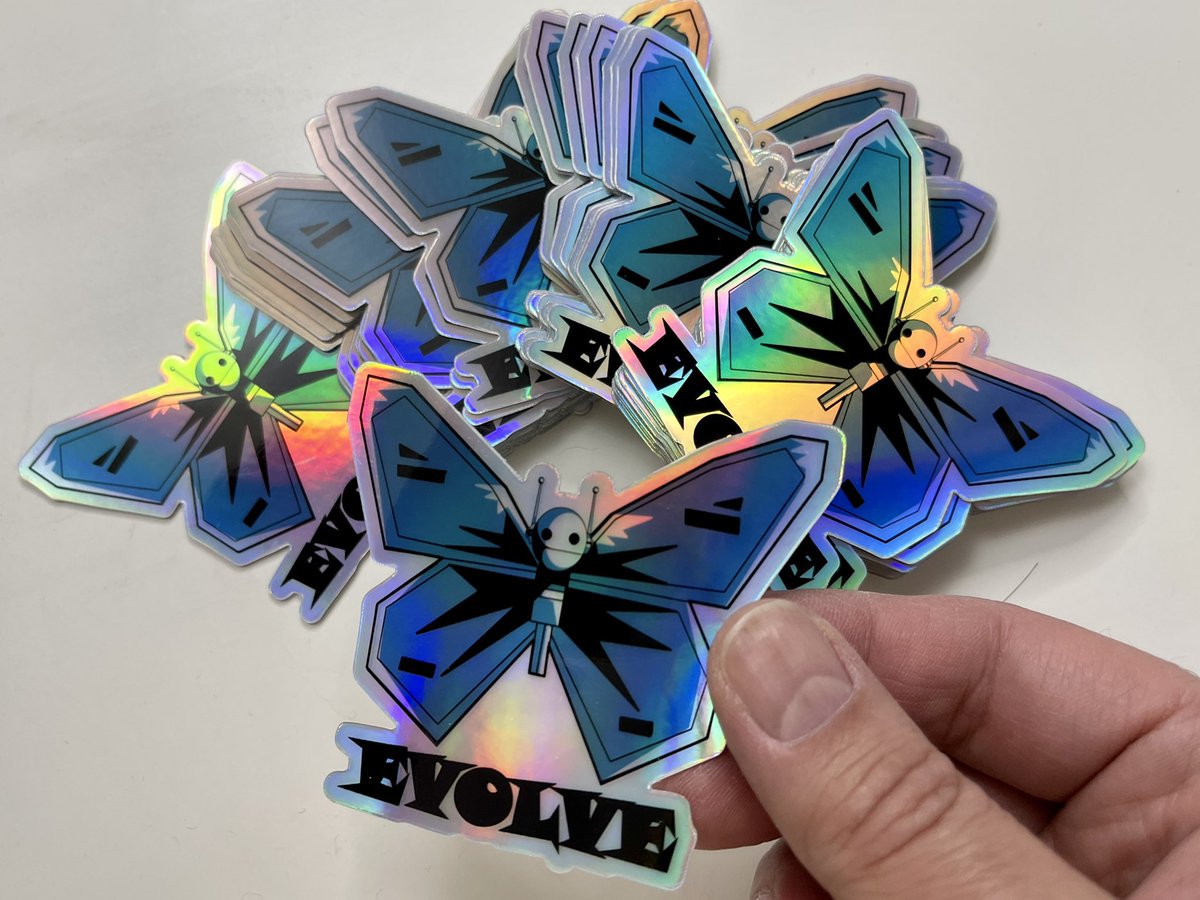 NewToyRobot's tweet image. New holographic sticker alert! #newtoyrobot #merch