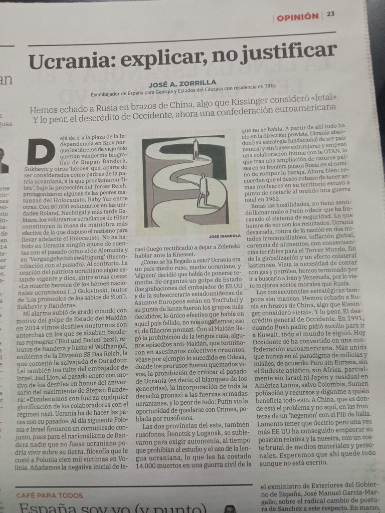 Lean al ex-embajador de España en Georgia y Estados del Cáucaso. 
Cuando se estudian y se conocen los asuntos, las opiniones suelen ser muy similares. 
No le quito ni le pongo una sola coma.