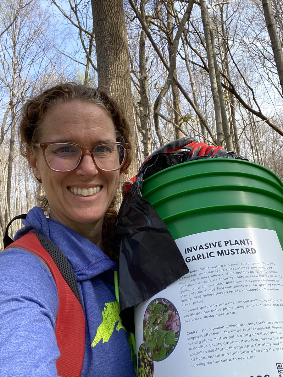 mrsgroppgrade2's tweet photo. Doing my part to Keep Fishers Beautiful, and to celebrate Earth Day, I took the #InvasiveBucketChallenge at my favorite place ever (Ritchey Woods) and got to go off the trails in search of invasive garlic mustard…it was kind of the best day ever!  @FishersParks @FishersIN https://t.co/VzChzT51aX