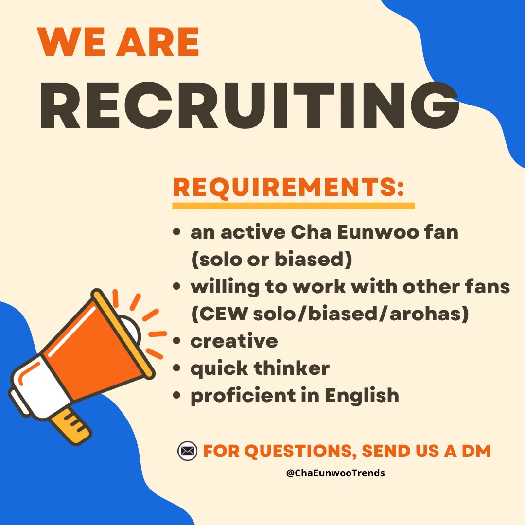 ChaEunwooTrends's tweet photo. 📣WE ARE LOOKING FOR ADMINS📣

If you're a passionate #CHAEUNWOO fan, please read the requirements and fill out the form

📋https://t.co/2dYShKXdap

We will contact you for the next part of the application

Thank you

#차은우  #이동민
#车银优  #ชาอึนอู #チャウヌ
#ASTRO  #아스트로 https://t.co/Cbaw5gZKGa